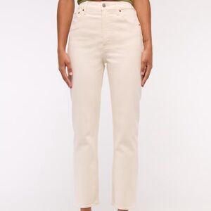 Abercrombie women’s straight leg  Cream Jeans